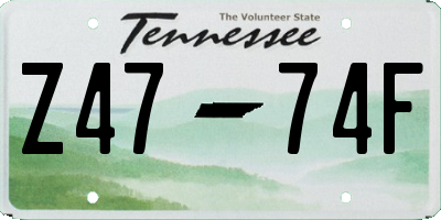 TN license plate Z4774F