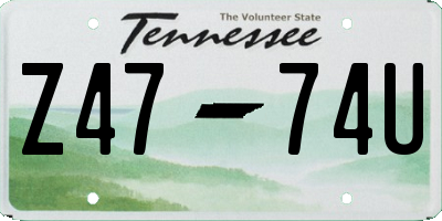 TN license plate Z4774U