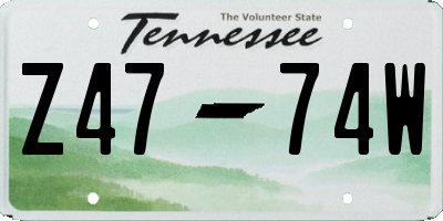 TN license plate Z4774W