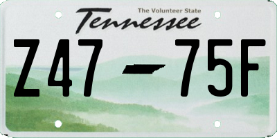 TN license plate Z4775F