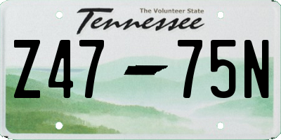 TN license plate Z4775N