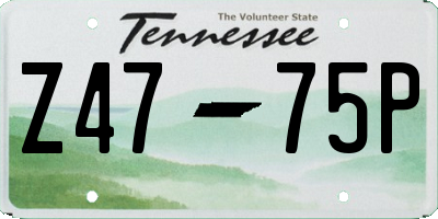TN license plate Z4775P