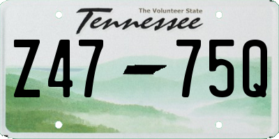 TN license plate Z4775Q