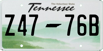 TN license plate Z4776B