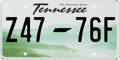 TN license plate Z4776F