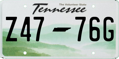 TN license plate Z4776G