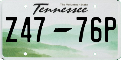TN license plate Z4776P