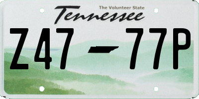 TN license plate Z4777P