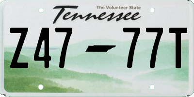 TN license plate Z4777T