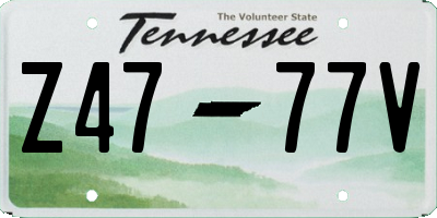 TN license plate Z4777V