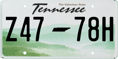 TN license plate Z4778H