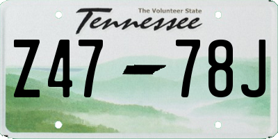TN license plate Z4778J