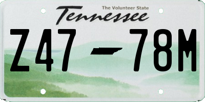 TN license plate Z4778M