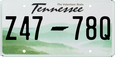 TN license plate Z4778Q