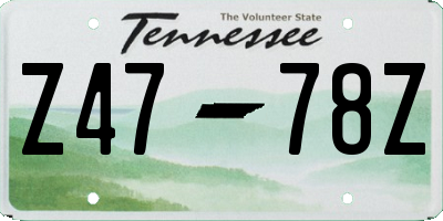 TN license plate Z4778Z