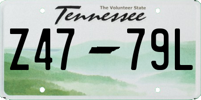 TN license plate Z4779L