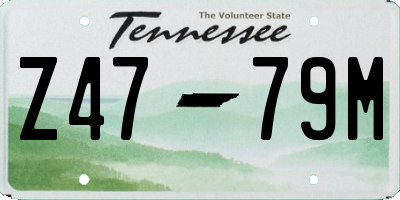 TN license plate Z4779M