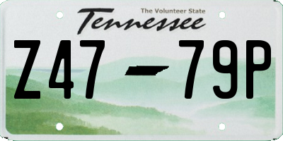TN license plate Z4779P
