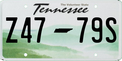TN license plate Z4779S