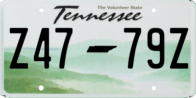 TN license plate Z4779Z