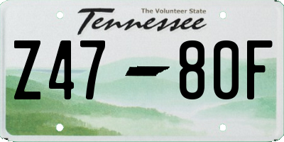 TN license plate Z4780F