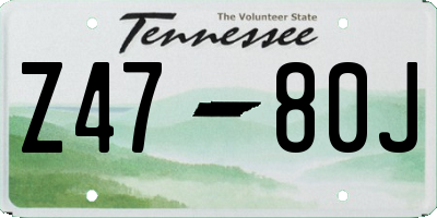 TN license plate Z4780J