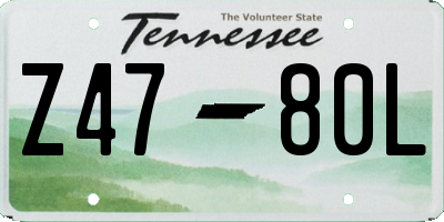 TN license plate Z4780L