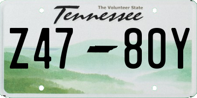 TN license plate Z4780Y