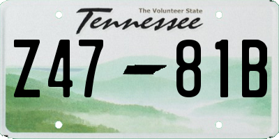 TN license plate Z4781B