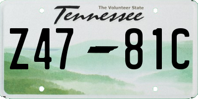 TN license plate Z4781C