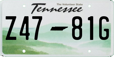 TN license plate Z4781G