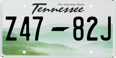 TN license plate Z4782J