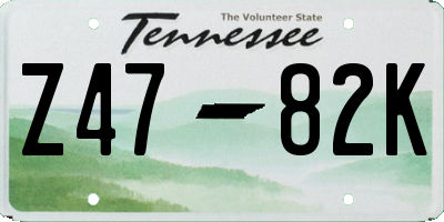 TN license plate Z4782K