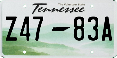 TN license plate Z4783A