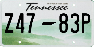 TN license plate Z4783P