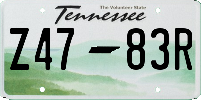 TN license plate Z4783R