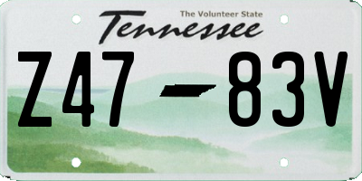TN license plate Z4783V