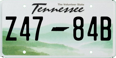 TN license plate Z4784B