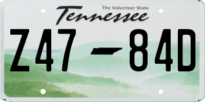 TN license plate Z4784D