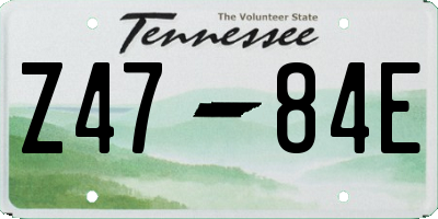 TN license plate Z4784E