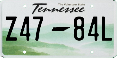 TN license plate Z4784L