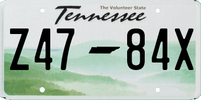 TN license plate Z4784X
