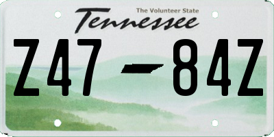 TN license plate Z4784Z