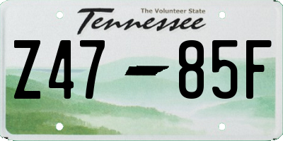 TN license plate Z4785F