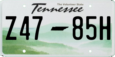 TN license plate Z4785H