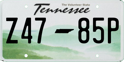 TN license plate Z4785P