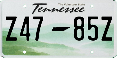TN license plate Z4785Z
