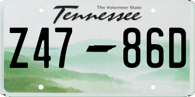 TN license plate Z4786D