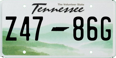 TN license plate Z4786G