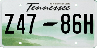 TN license plate Z4786H